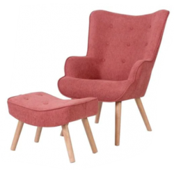 Jacob Chair & Ottoman - Salmon
